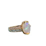 Opal 14k yellow gold diamond ring designer white opal diamond band - Joseph Diamonds