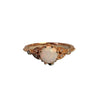 Opal Ring 18k Rose gold diamond ring designer round white opal center diamond ba - Joseph Diamonds