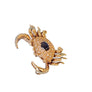 Vintage Crab Slide Pendant 14k Yellow Gold Diamonds and Blue Sapphire Cabochon