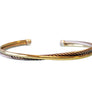 David Yurman Signed Bangle 18k Yellow Gold and Sterling Braided Bracelet