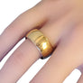 Antique 18k Yellow Gold Wide Band Heavy Engraved Circa 1896