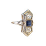 Art Deco 18k/14k Old Euro Diamond and Sapphire 3 Stone Ring .66tcw Diamonds