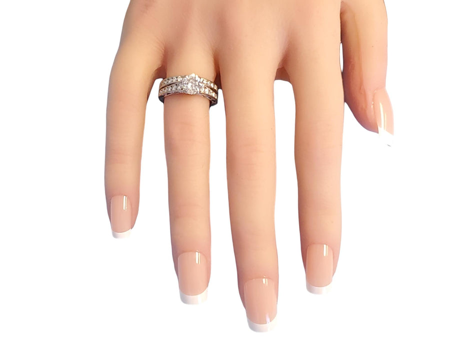 Tacori 18k White Gold 2.15tcw Diamond Engagement Ring and Band Wedding Set