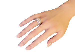 Engagement Ring Princess Cut Center Stone Halo 1.75tcw Diamonds Huge Look!