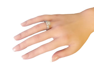 Diamond Engagement Ring 14k White Gold .42ct Round Brilliant Center Stone, 1tcw