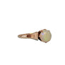 Vintage 14k Yellow Gold Round White Opal Crown Solitaire Engagement Ring