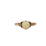Vintage 14k Yellow Gold Round White Opal Crown Solitaire Engagement Ring