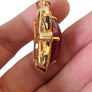 Vintage 18k Yellow Gold Huge Burma Red Ruby Cabochon and Diamond Pendant