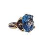Vintage Antique Blue Cushion Gem Center Stone 10k Yellow Gold Ring