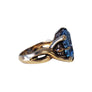 Vintage Antique Blue Cushion Gem Center Stone 10k Yellow Gold Ring