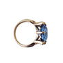 Vintage Antique Blue Cushion Gem Center Stone 10k Yellow Gold Ring