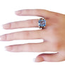 Vintage Antique Blue Cushion Gem Center Stone 10k Yellow Gold Ring
