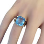 Vintage Antique Blue Cushion Gem Center Stone 10k Yellow Gold Ring