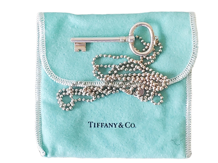 Tiffany & Co. Key Necklace Large Sterling Silver 35" in Length