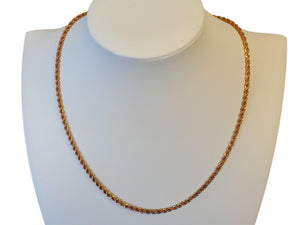 Vintage Stamped 14k Rose Gold Rope Chain 18" Necklace Unworn Condition