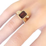 Estate Custom 14k Yellow Gold Garnet Ring 10x8mm Center with Diamonds