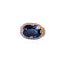 Signed Art Deco Platinum Diamond Ring Synthetic Blue Oval Sapphire Center Stone - Joseph Diamonds