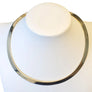 Vintage 14k Omega Choker Wide Necklace Stamped 14k Italy Beautifully Crafted - Joseph Diamonds