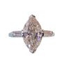 Vintage 2.60tcw Old Marquise Cut Platinum Engagement Diamond Ring