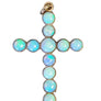 Vintage Cross Blue Opal 9tcw Pendant Antique 10k Yellow Gold Pendant - Joseph Diamonds