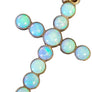 Vintage Cross Blue Opal 9tcw Pendant Antique 10k Yellow Gold Pendant - Joseph Diamonds