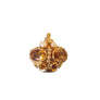 Vintage Pendant Crown 18k Yellow Gold Charm Oval Citrine and Pearls - Joseph Diamonds