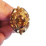 Vintage Pendant Crown 18k Yellow Gold Charm Oval Citrine and Pearls - Joseph Diamonds