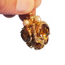 Vintage Pendant Crown 18k Yellow Gold Charm Oval Citrine and Pearls - Joseph Diamonds