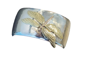 Vintage TIFFANY & CO. 18K Dragonfly Tri-Color Gold Sterling Cuff Bracelet - Joseph Diamonds