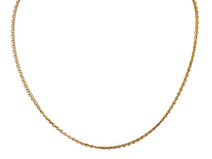 18k Rose Gold Link Necklace Diamond Cut Japanese Estate Designer - Joseph Diamonds