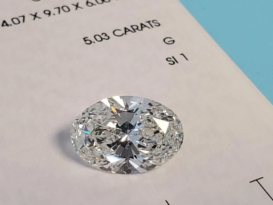 5.03ct Oval Lab Grown Diamond G SI1 Loose Diamond Extremely High Quality - Joseph Diamonds