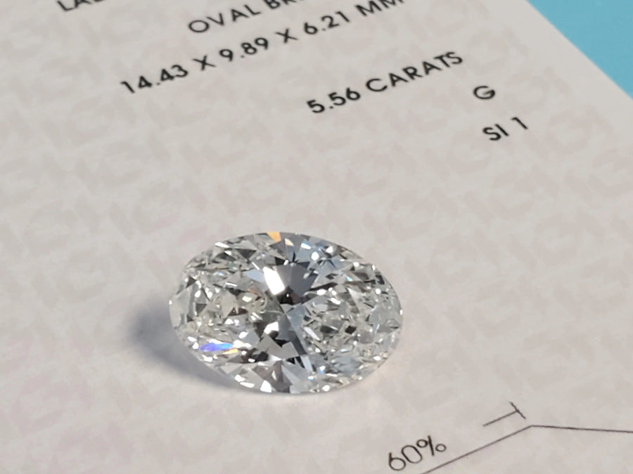 5.56ct Oval Lab Grown Diamond G SI1 Loose Diamond Extremely High Quality - Joseph Diamonds