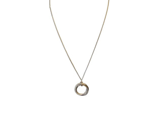 David Yurman Crossover Pendant Necklace Sterling Silver with Diamonds, 26mm - Joseph Diamonds