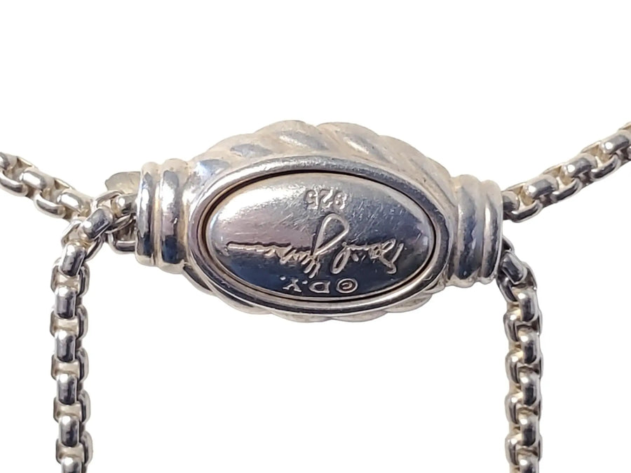 David Yurman Crossover Pendant Necklace Sterling Silver with Diamonds, 26mm - Joseph Diamonds