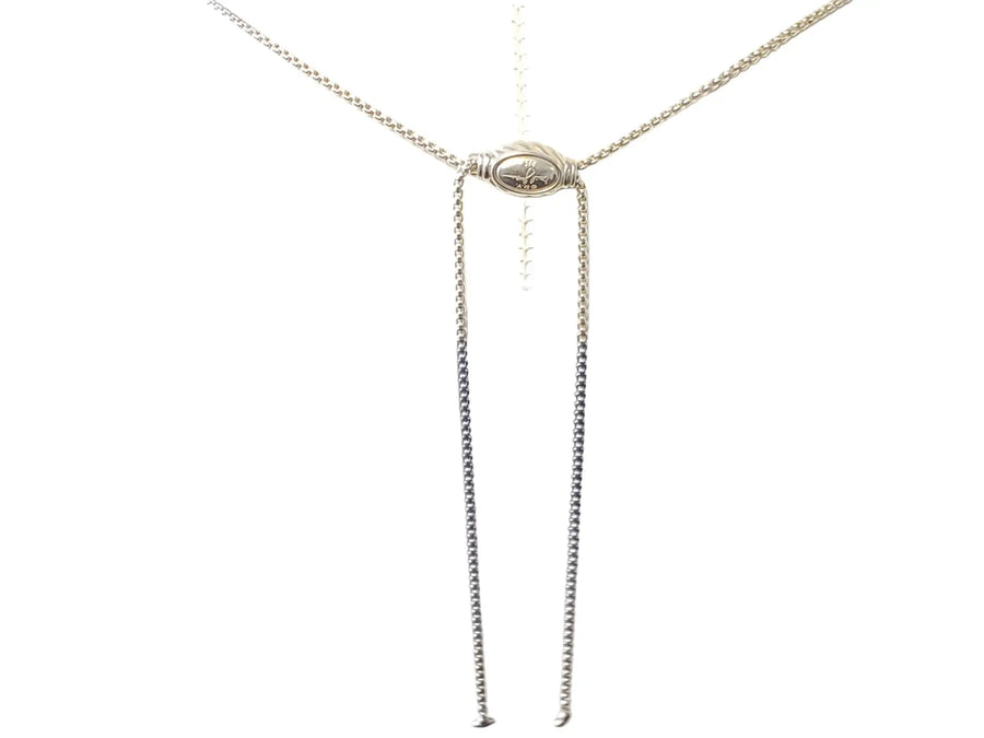 David Yurman Crossover Pendant Necklace Sterling Silver with Diamonds, 26mm - Joseph Diamonds