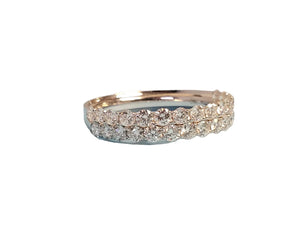 Diamond Band, Ring Two Rows 18k white gold 1.2tcw Beautiful VS Colorless Diamond - Joseph Diamonds