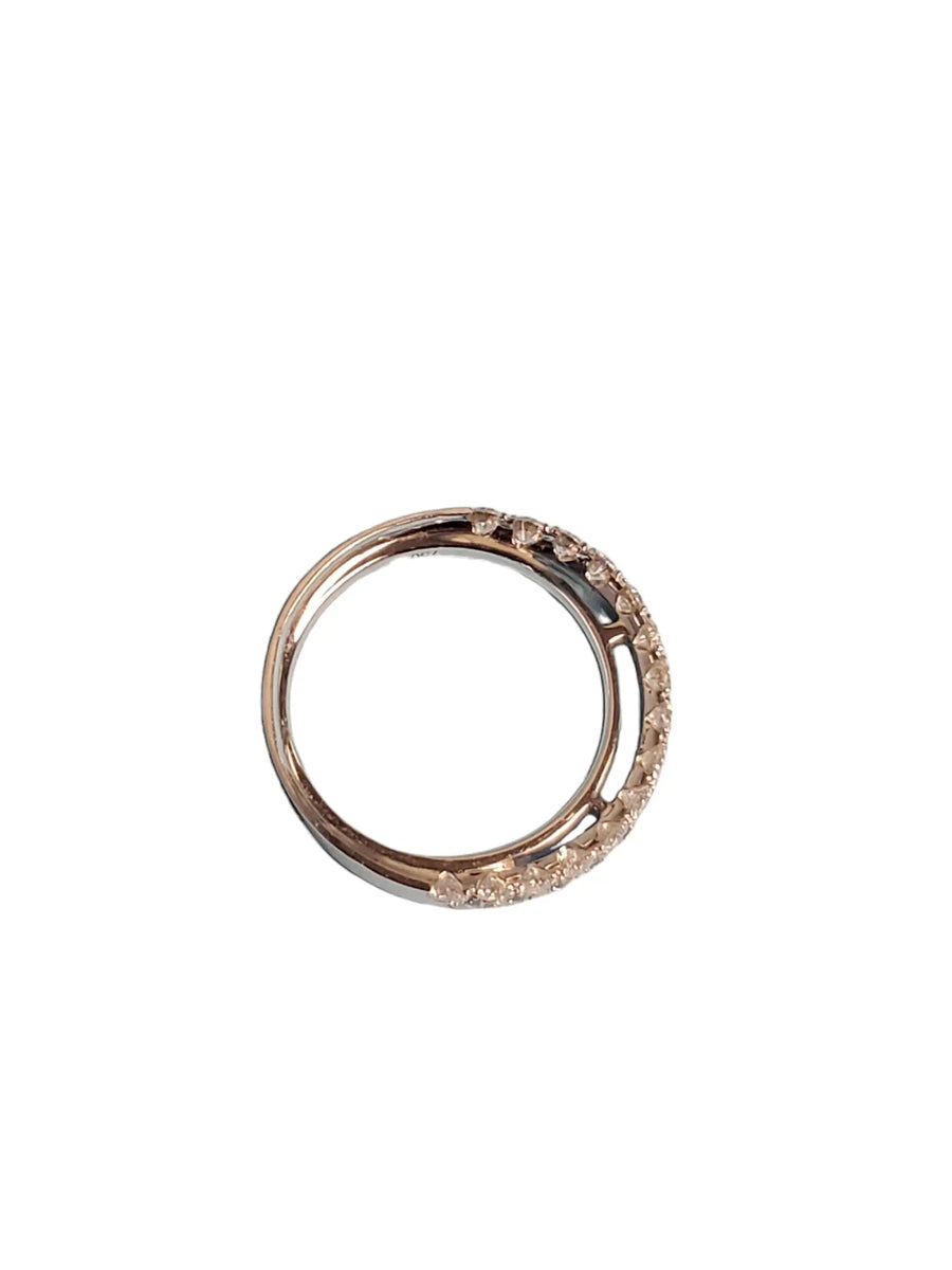 Diamond Band, Ring Two Rows 18k white gold 1.2tcw Beautiful VS Colorless Diamond - Joseph Diamonds