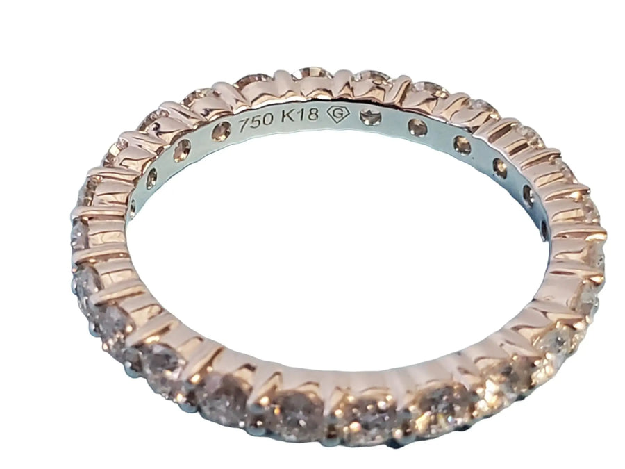 Diamond Eternity Band 18k White Gold 1.38tcw White VS Diamonds Unworn - Joseph Diamonds