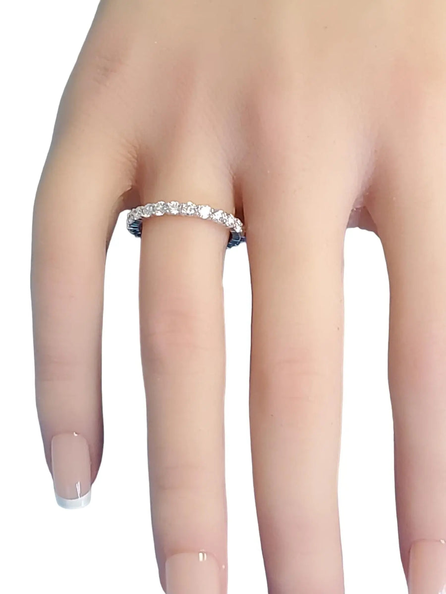 Diamond Eternity Band 18k White Gold 1.38tcw White VS Diamonds Unworn - Joseph Diamonds