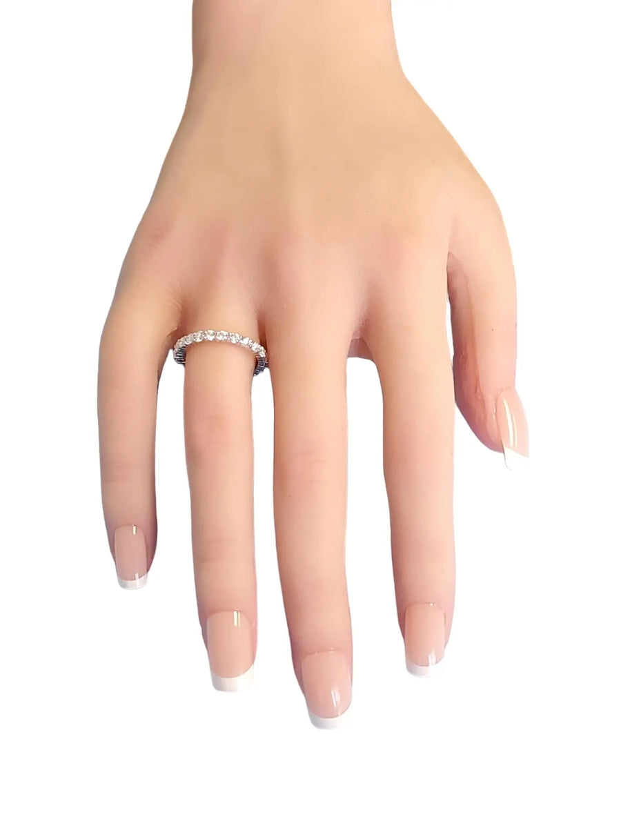 Diamond Eternity Band 18k White Gold 1.38tcw White VS Diamonds Unworn - Joseph Diamonds