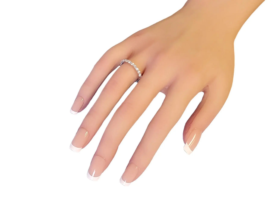Diamond Eternity Band 18k White Gold 1.38tcw White VS Diamonds Unworn - Joseph Diamonds