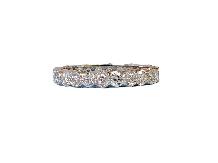 Diamond Eternity Band Art Deco Style 18 White Gold 1.45tcw White VS Diamonds - Joseph Diamonds