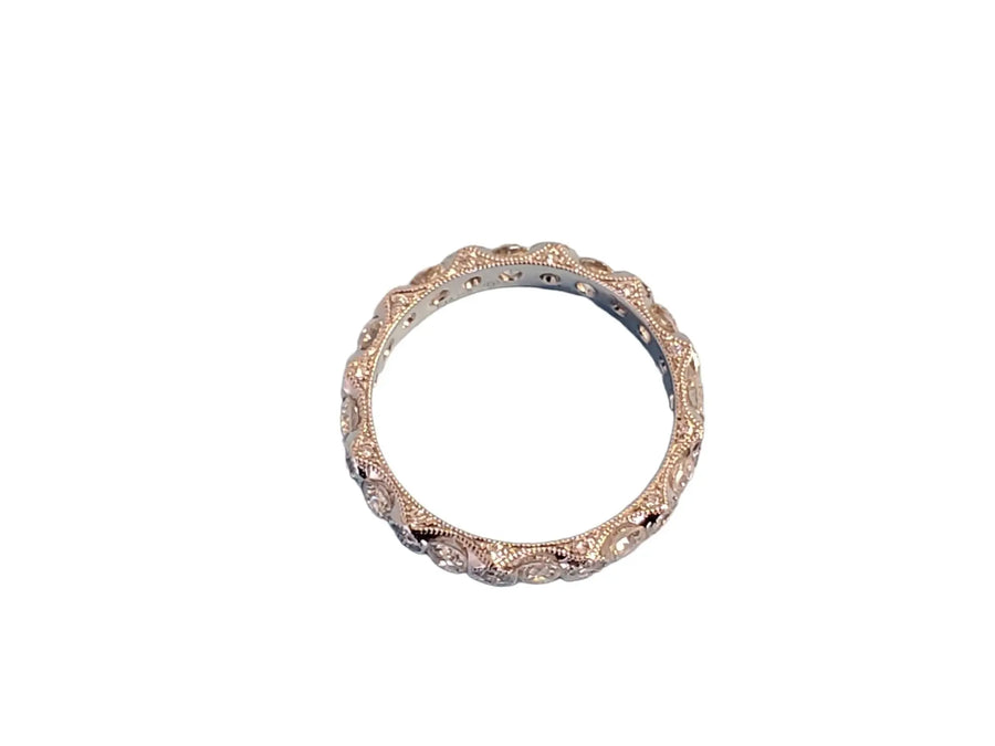 Diamond Eternity Band Art Deco Style 18 White Gold 1.45tcw White VS Diamonds - Joseph Diamonds