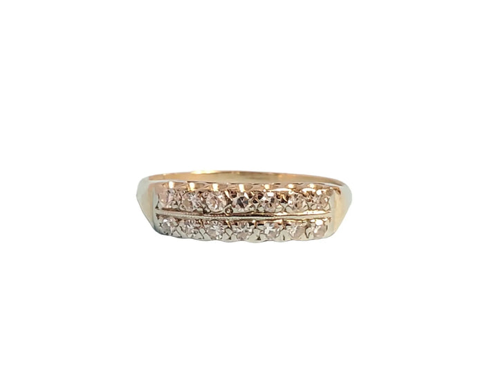 Estate 14k white gold Vintage, Antique Diamond Ring circa 1940's Diamond Band - Joseph Diamonds