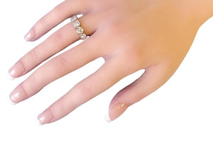 Estate Band Heavy Platinum Ring Custom 2tcw white VS-SI diamonds 5 stones - Joseph Diamonds