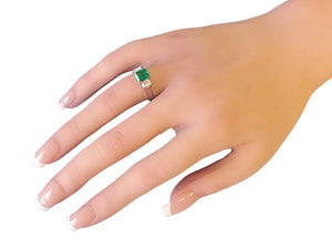 Estate Colombian emerald 1.13ct diamond ring Joseph Diamonds
