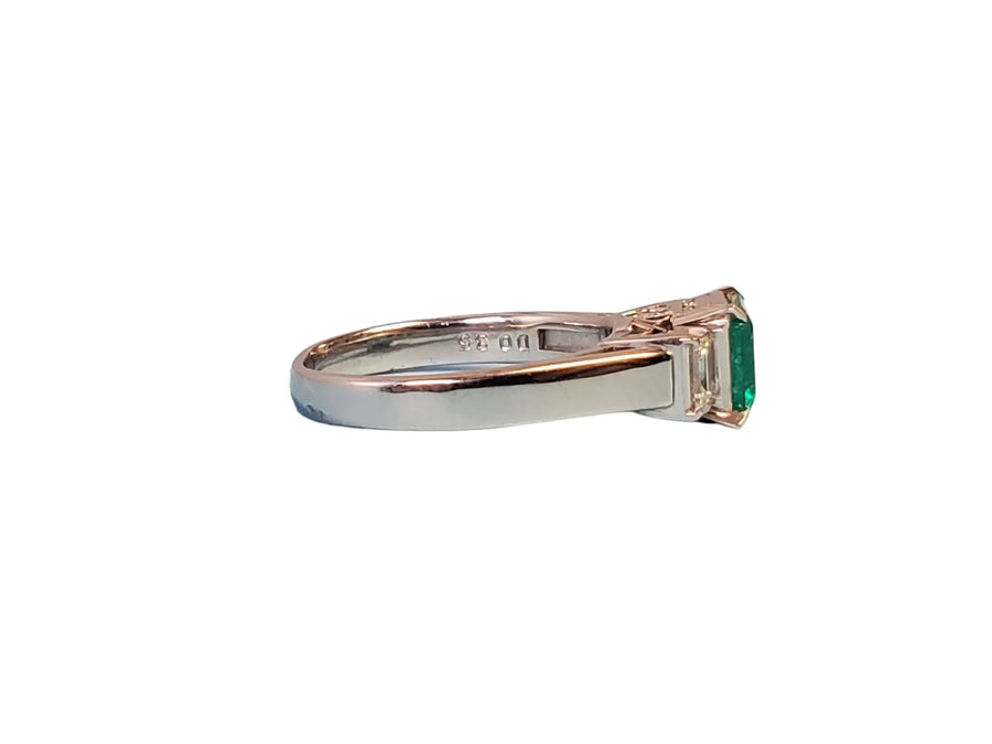 Estate Colombian emerald 1.13ct diamond ring - Joseph Diamonds