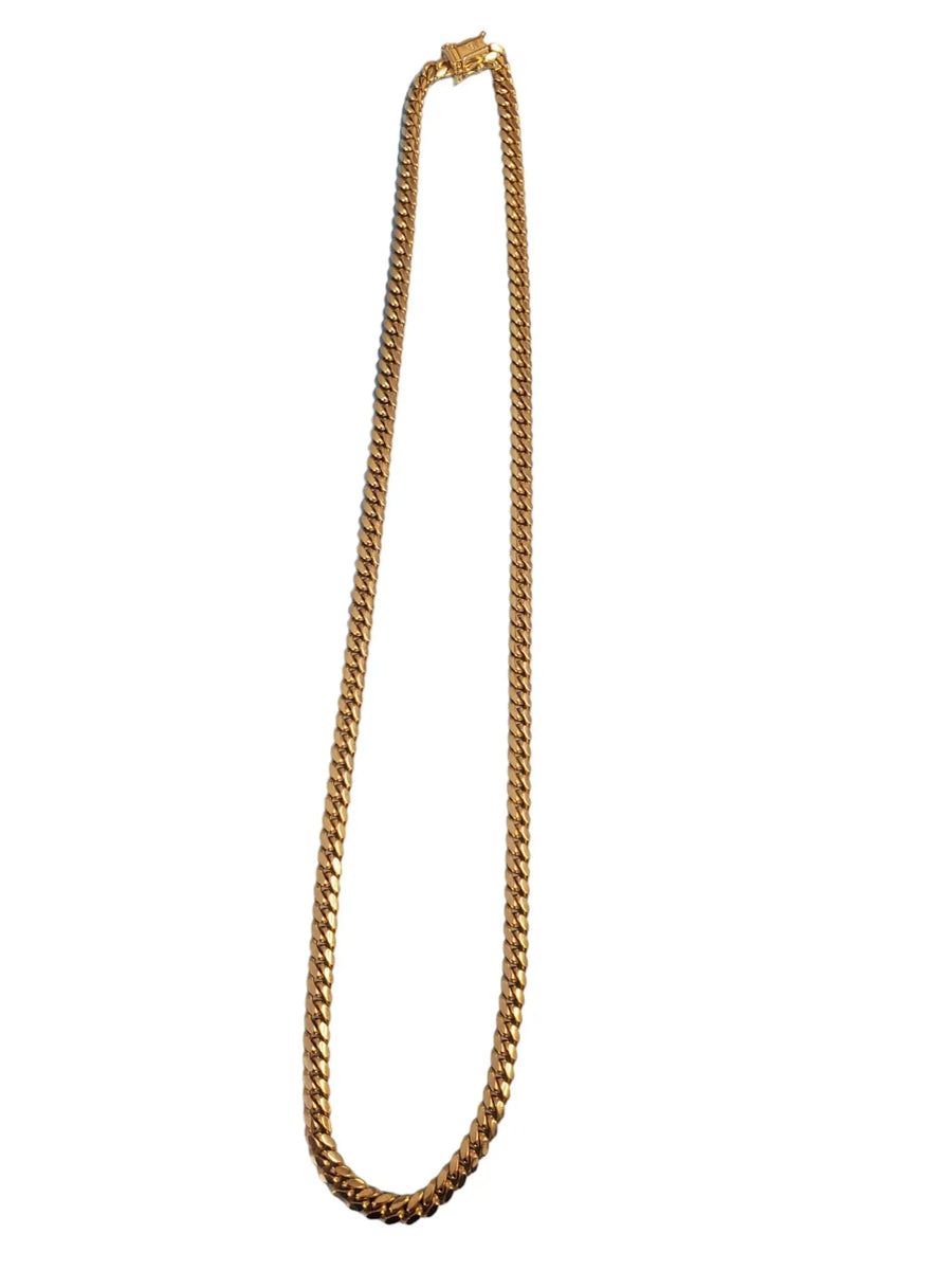 Estate Cuban Chain Necklace 10k Yellow Gold 20" - Joseph Diamonds