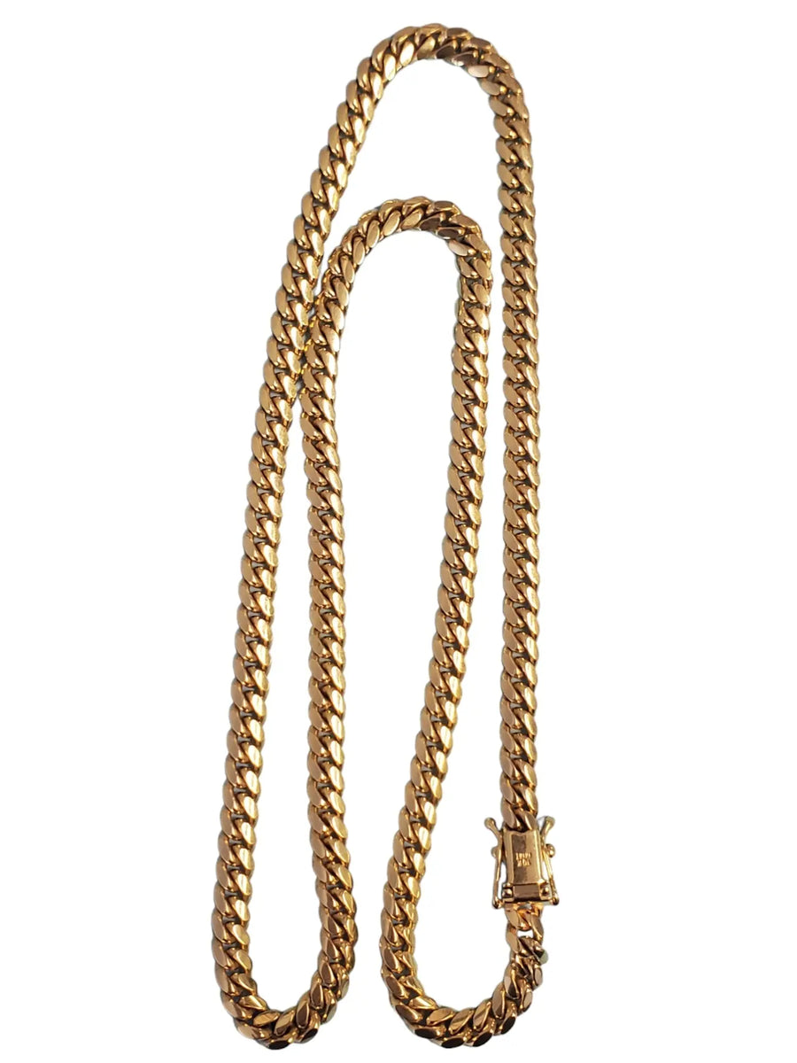 Estate Cuban Chain Necklace 10k Yellow Gold 20" - Joseph Diamonds