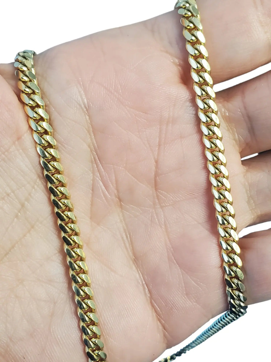 Estate Cuban Chain Necklace 10k Yellow Gold 20" - Joseph Diamonds